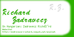 richard zadravecz business card